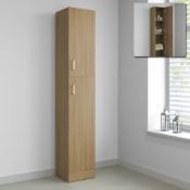 (QP157) 1900x300mm Oak Effect Tall Storage Cabinet - Floor Standing. Left Hand RRP £299.99. ... (