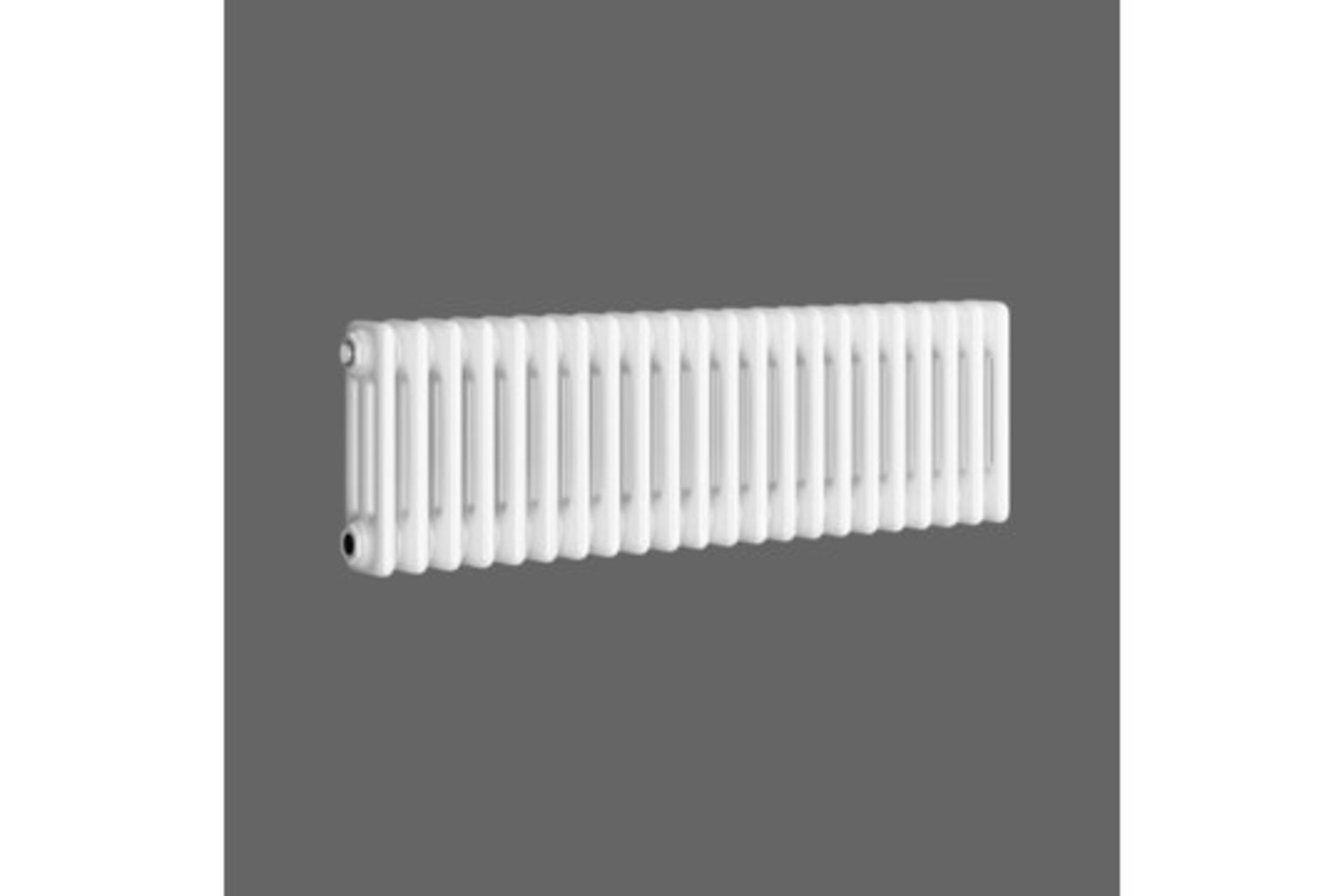 (QP22) 600x812mm White Four Panel Horizontal Colosseum Traditional Radiator. Made from low - Image 2 of 2