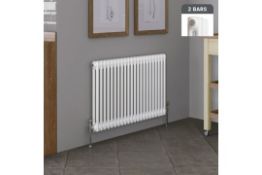 (QP50) 600x1042mm White Double Panel Horizontal Colosseum Traditional Radiator. RRP £530.99. M... (