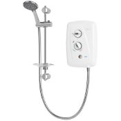 (QP109) TRITON T80 EASI-FIT + WHITE / CHROME 7.5KW ELECTRIC SHOWER. Dial power and temperature... (