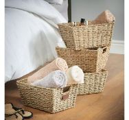 (QP155) Set of 4 Seagrass Baskets Set of 4 multi-purpose baskets Great for storing a range of... (