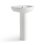 (JF158) Sink & Pedestal - Single Tap Hole. Made from White Vitreous China and finished with a h...