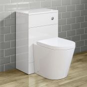 (QP77) 500mm Harper Gloss White Back To Wall Toilet Unit. RRP £134.99. Our discreet unit cleve... (