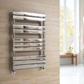 (QP89) 1000x600mm Chrome Flat Panel Ladder Towel Radiator. RRP £209.99. Made from low carbon... (