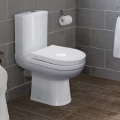 (QP170) Sabrosa II Close Coupled Toilet & Cistern with Soft Close Seat Made from White Vitreou... (