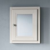 (XX83) 500mm Cambridge Clotted Cream Single Door Mirror Cabinet. RRP £199.99. Traditional aest...