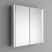(QP179) 600X650MM BLOOM ILLUMINATED LED MIRROR CABINET & SHAVER SOCKET. RRP £499.99. Double Si... (