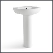 Sink & Pedestal - Single Tap Hole. Made from White Vitreous China and finished with a high glos...
