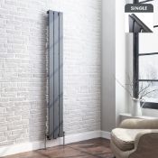 (DW188) 1600x228mm Anthracite Single Flat Panel Vertical Radiator. RRP £226.99. Made from high...