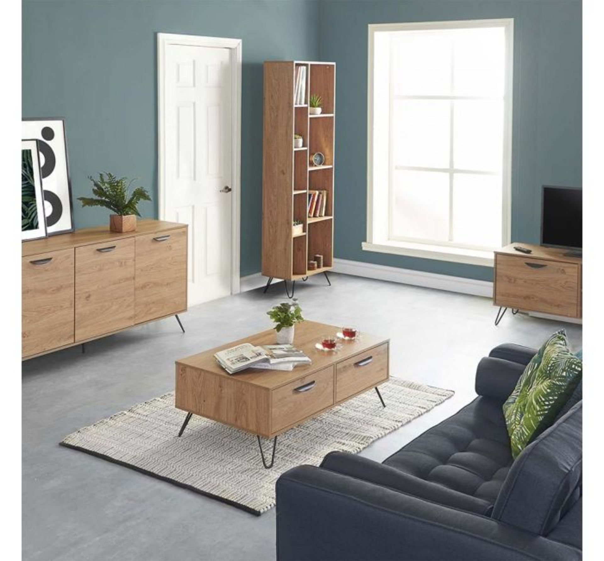 (QP30) Capri 3 Door Sideboard Modern clean lines and hairpin legs create an original contempo... ( - Image 3 of 3