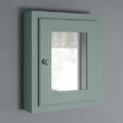 (RK174) Cambridge Single Door Mirror Cabinet _ Marine Mist. RRP £290.00. Traditional