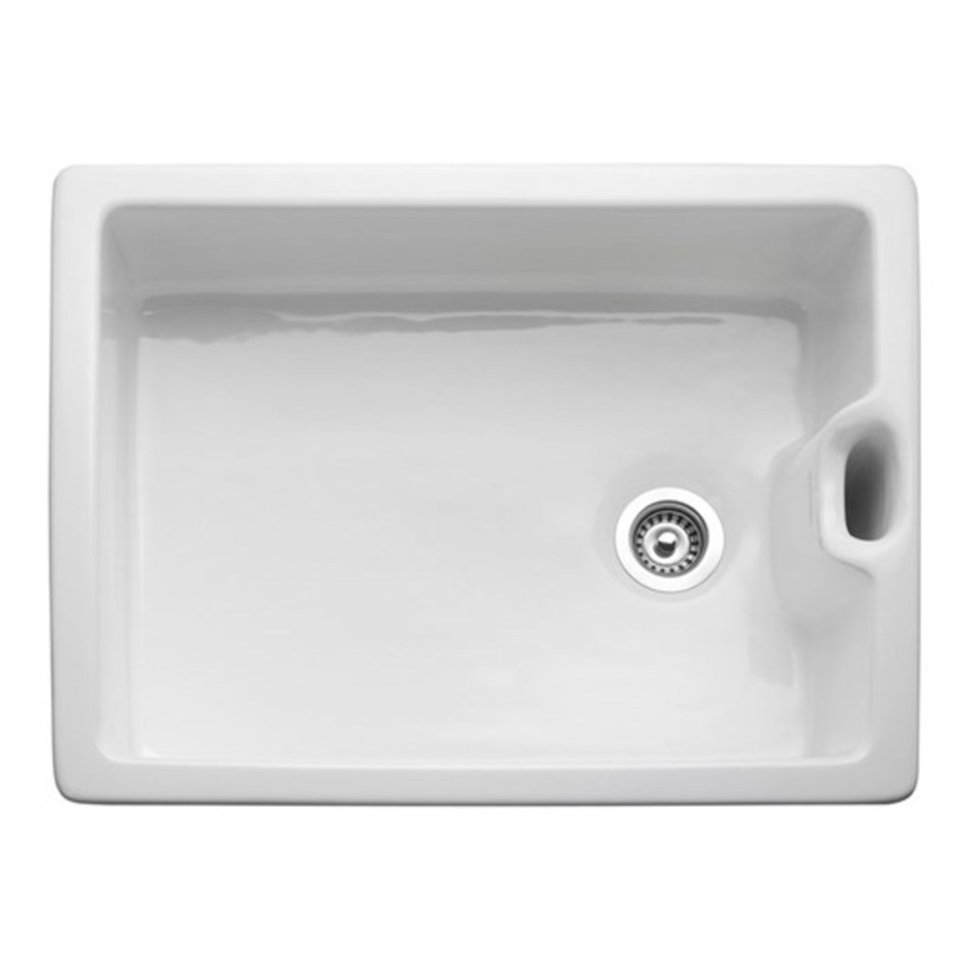 (QP222) RAK Ceramics Classic Belfast 1 Bowl White Fire Clay Ceramic Kitchen Sink - 595 x - Image 2 of 3