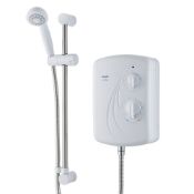 (QP150) TRITON ENRICH WHITE 10.5KW MANUAL ELECTRIC SHOWER. Features multiple cable and water