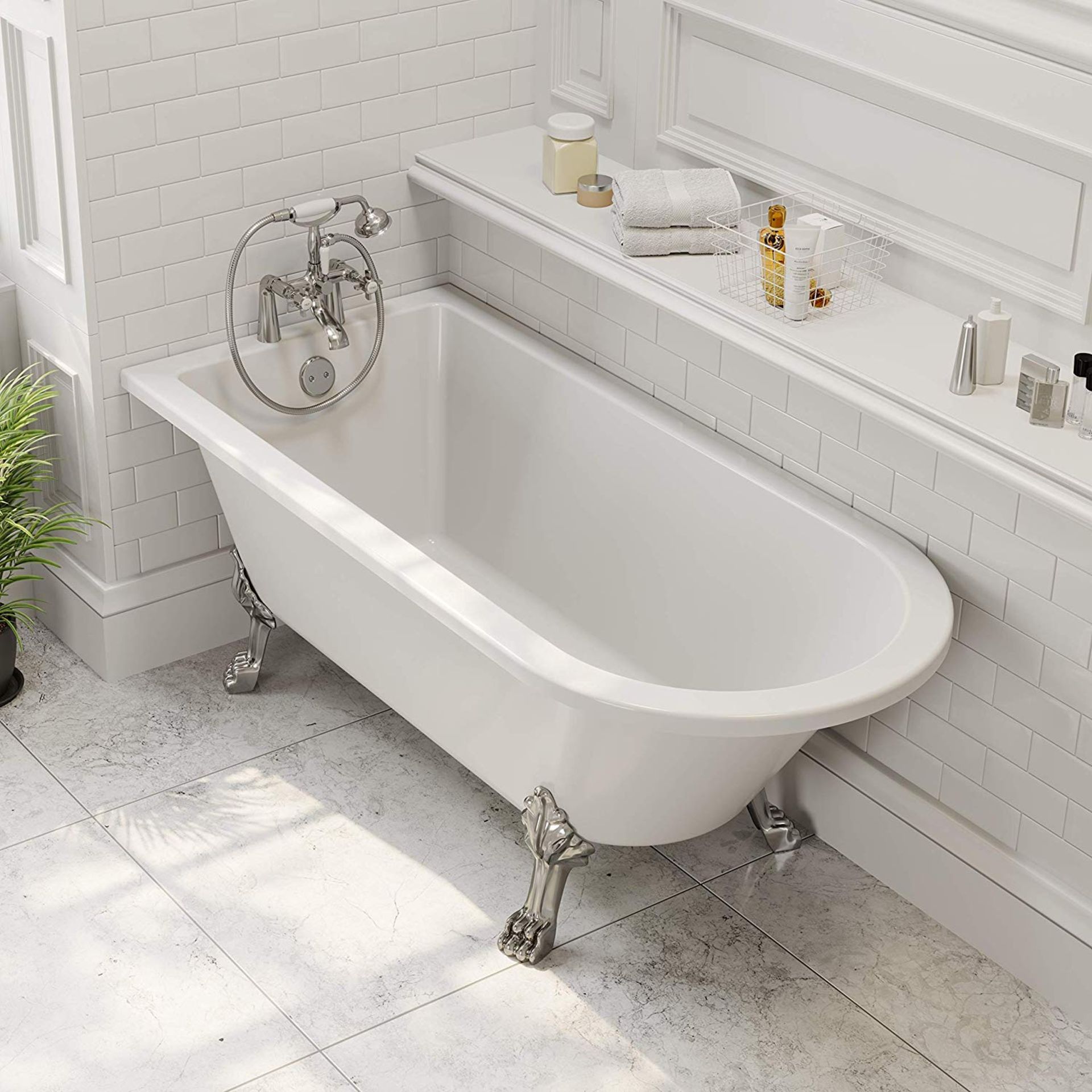 (RR14) 1700x800mm Traditional Freestanding Bath Roll Top Single Ended Ball Feet. RRP £799.99. ... ( - Image 2 of 4