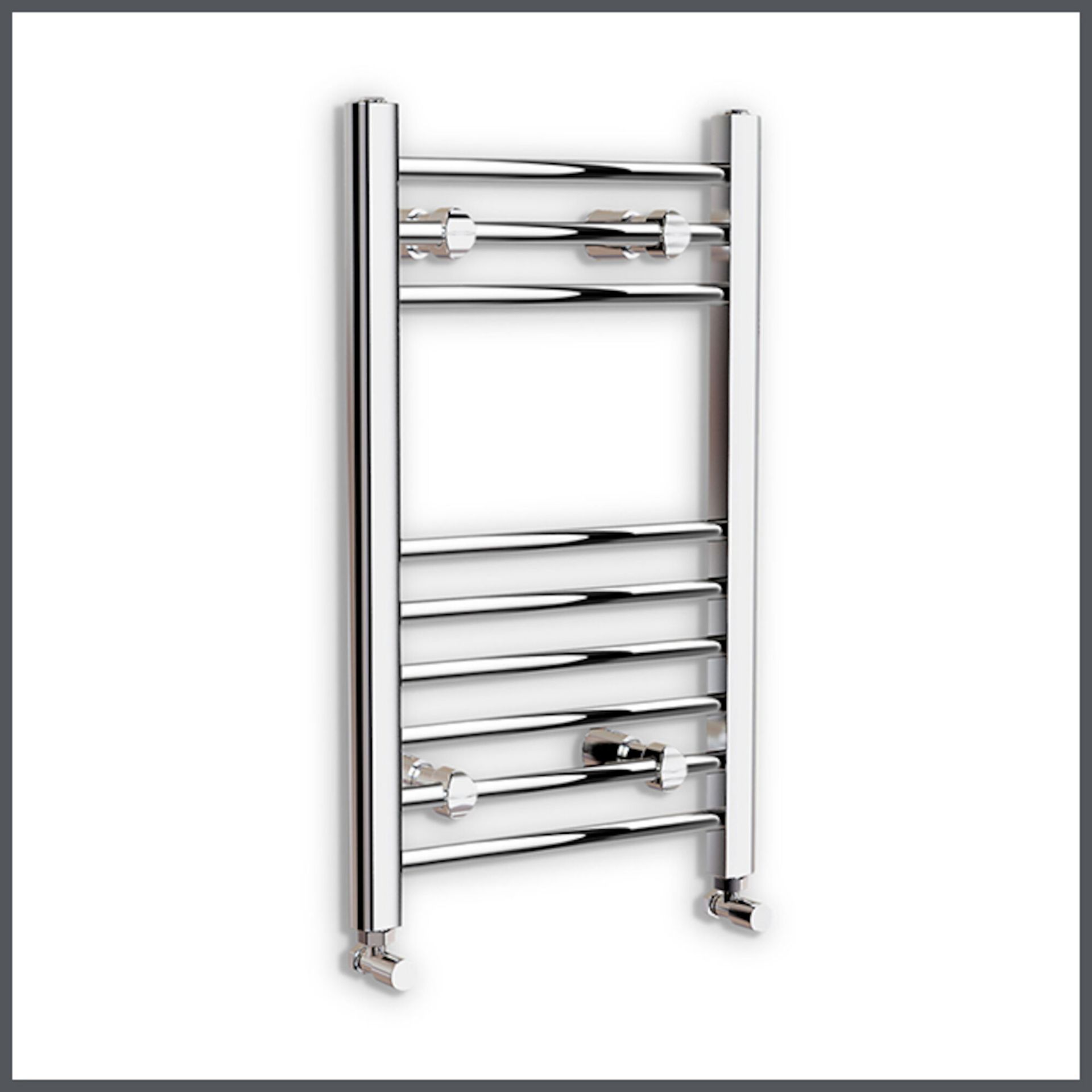 (RR23) 650x400mm Natasha Straight Chrome towel Radiator. RRP £152.99. Made from high-quality... (