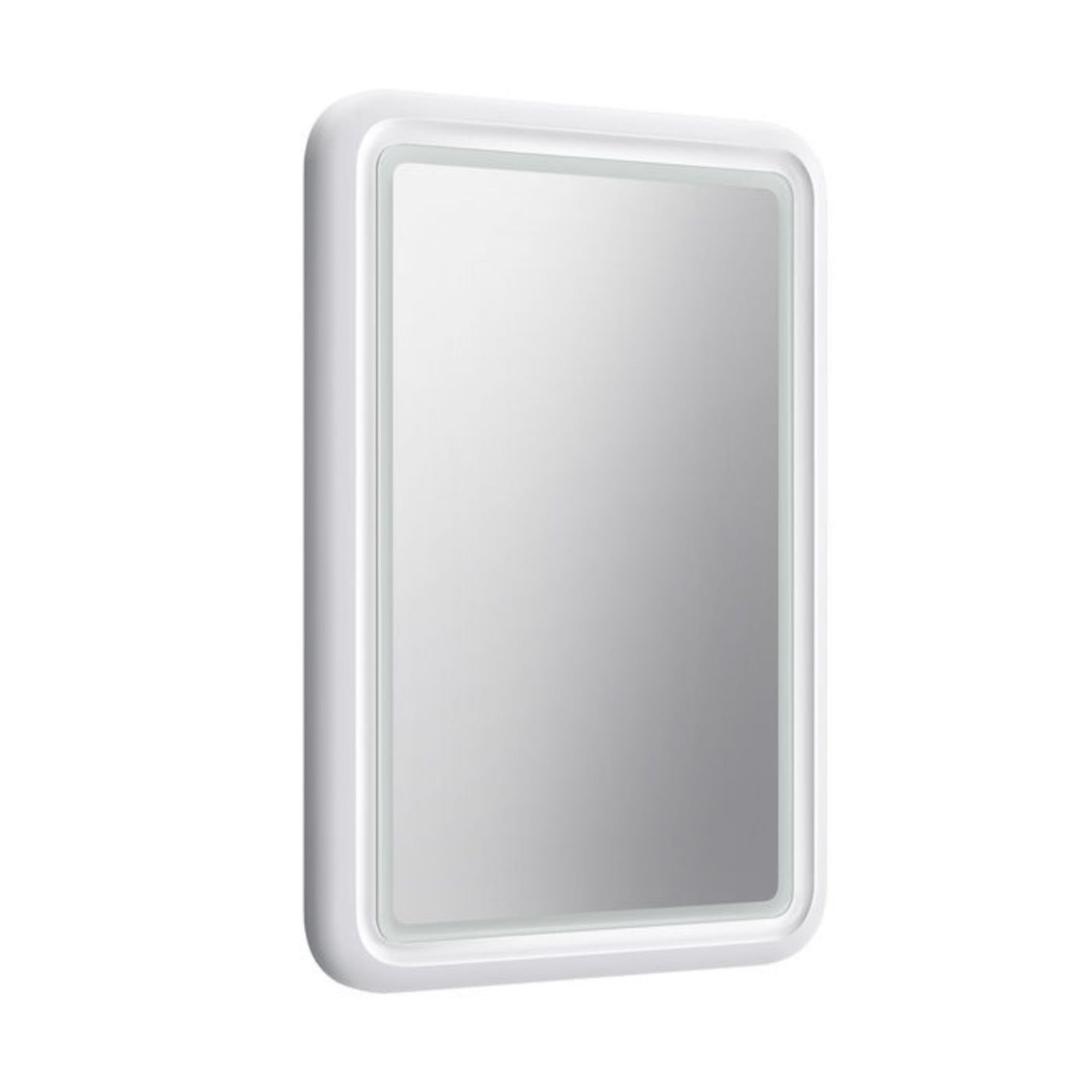 (DD60) 750x500mm Matte White Mirror Mirror can be fitted both vertically & horizontally accord... - Image 2 of 3
