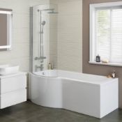 (ZL5) 1700x850mm - Left Hand P-Shaped Bath with Screen & Front Panel (Excludes End Panel).