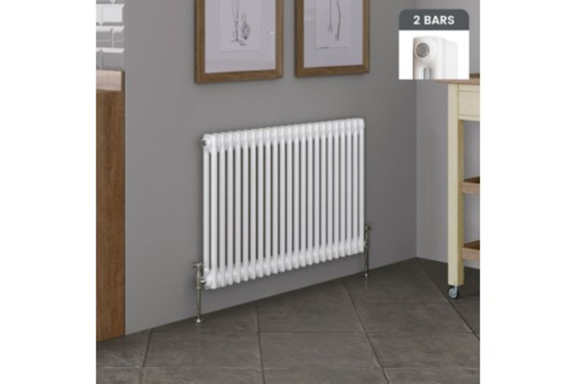 (QP136) 600x812mm White Double Panel Horizontal Colosseum Traditional Radiator. Made from low ... ( - Image 3 of 3
