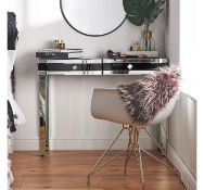 (JL28) Black Mirrored Dressing Table With Drawers This stunning dressing table boasts a   (JL28)
