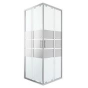 (QP114) 800x800mm Beloya Square Shower enclosure Corner entry double sliding door. RRP £399.