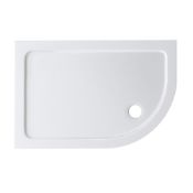 (QW106) 1200x800mm Offset Quadrant Ultra Slim Stone Shower Tray - Right. Low profile ultra      Slim