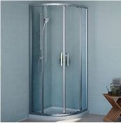 (RR77) 800x800mm Quadrant Corner shower enclosure with Corner entry double sliding door. RRP £... (