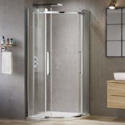 (J70) 1000x1000mm - 8mm - Designer Frameless EasyClean Quadrant Shower Enclosure. RRP £599.99....