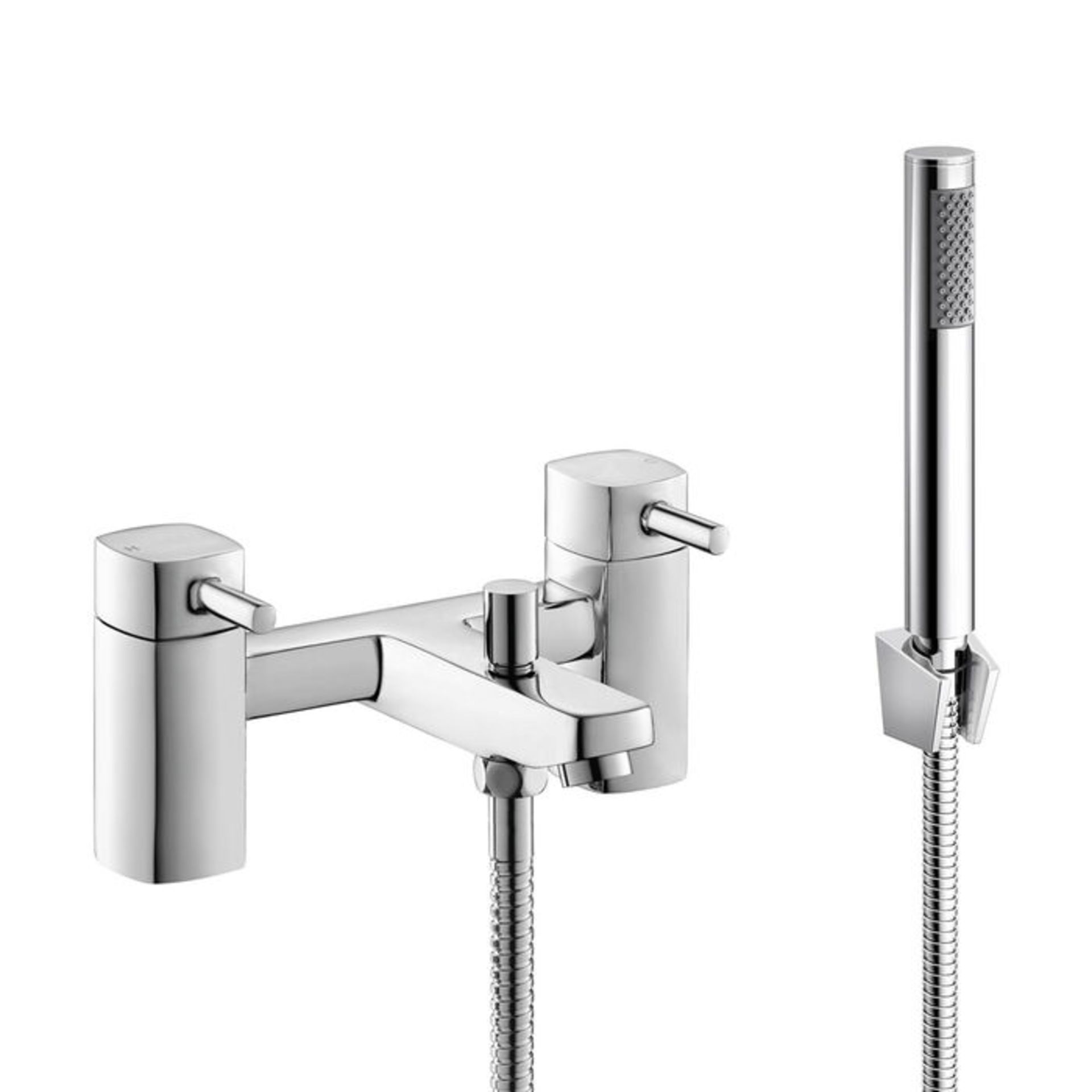 (CC102) Avon Bath Mixer Tap & Handheld Shower Head. Chrome Plated Solid Brass 1/4 turn solid b...