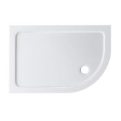 (AD135) 1200x800mm Offset Quadrant Ultra Slim Stone Shower Tray - Right. Low profile ultra