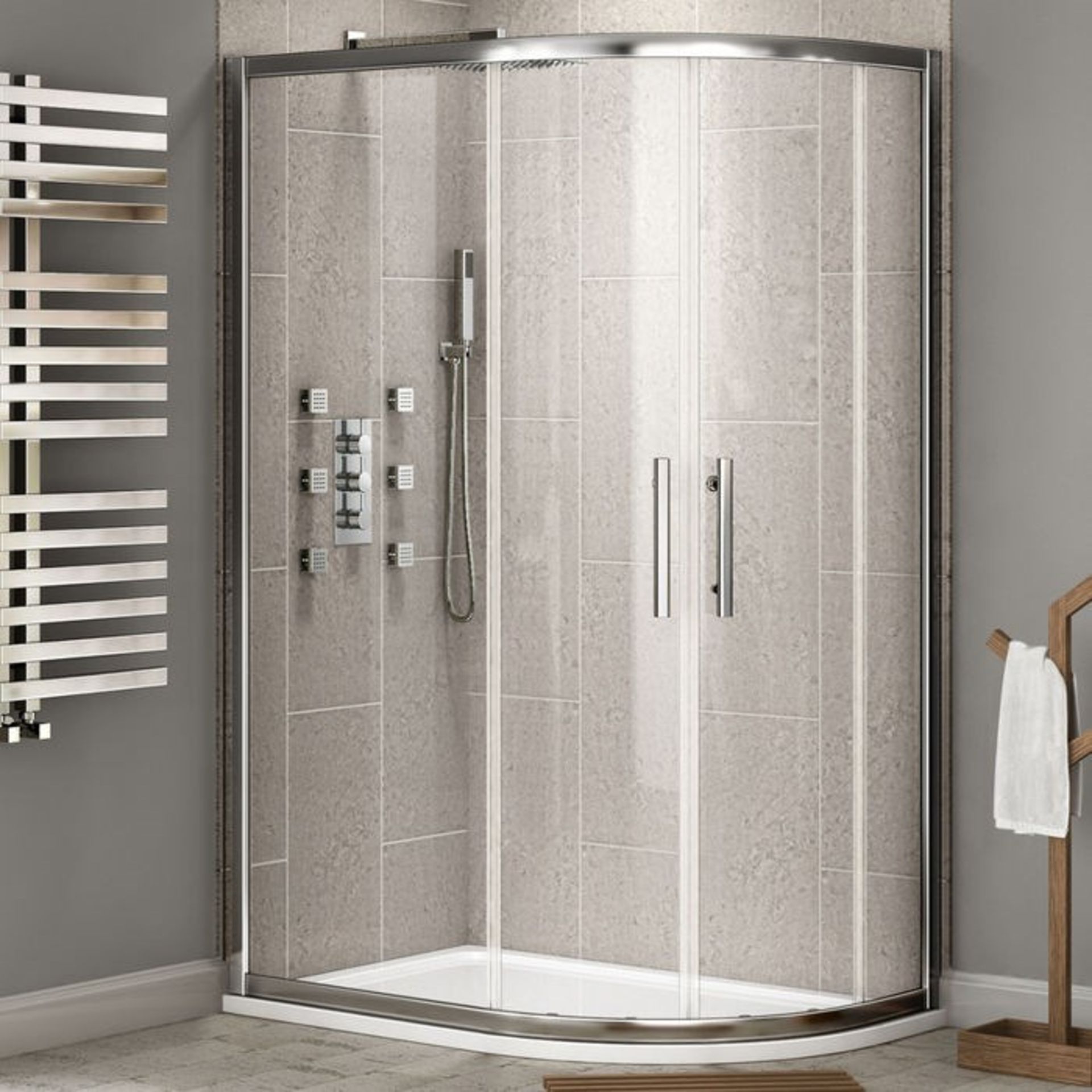 Twyfords 900x760mm - 8mm - Premium EasyClean Offset Quadrant Shower Enclosure - Reversible. RRP...