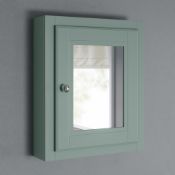 (QP33) Cambridge Single Door Mirror Cabinet - Marine Mist. RRP £199.99. Traditional aesth... (  (