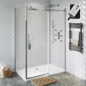 (QP211) 1700x900mm - 10mm - Premium Frameless EasyClean Sliding Door Shower Enclosure. RRP £65... (