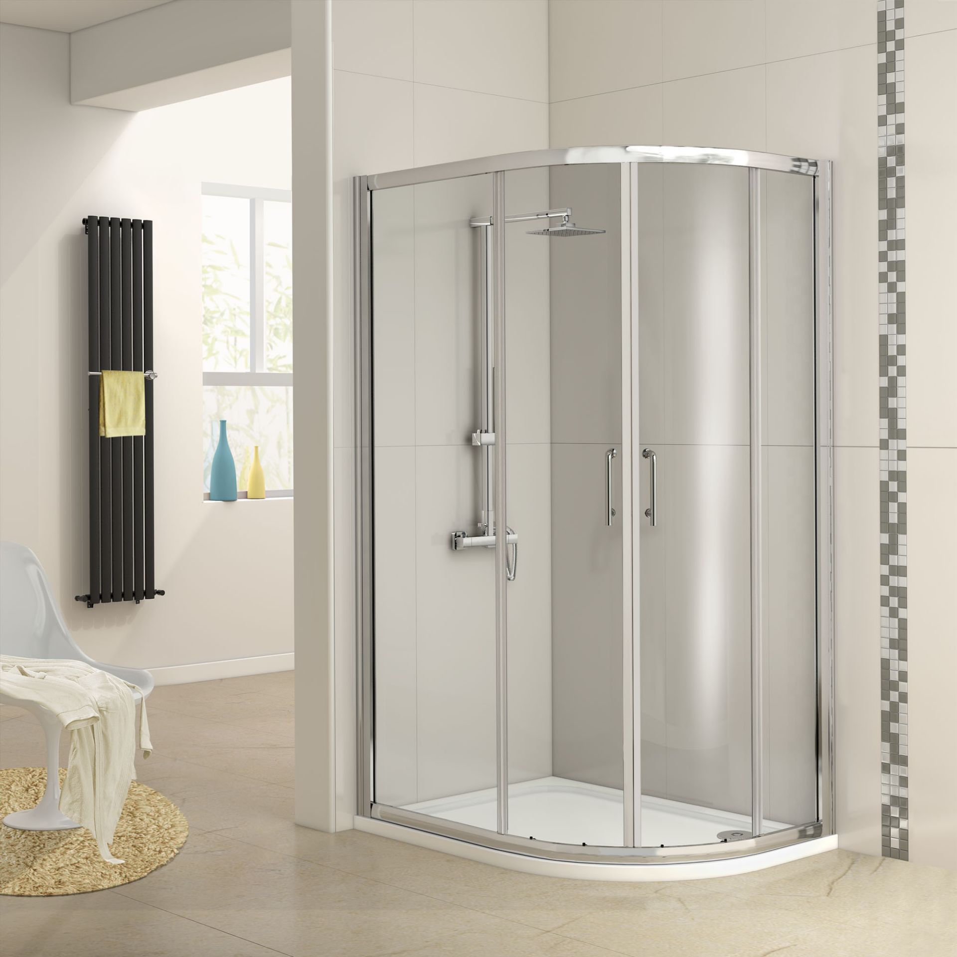 Twyfords 1200x900mm - 6mm - Offset Quadrant Shower Enclosure. RRP £599.99. Make the most of t... - Image 3 of 3