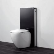 (RR65) Keremag Geberit - WC Unit & Cistern for Floorstanding WC's - Height 101mm - Black/Alumi... (