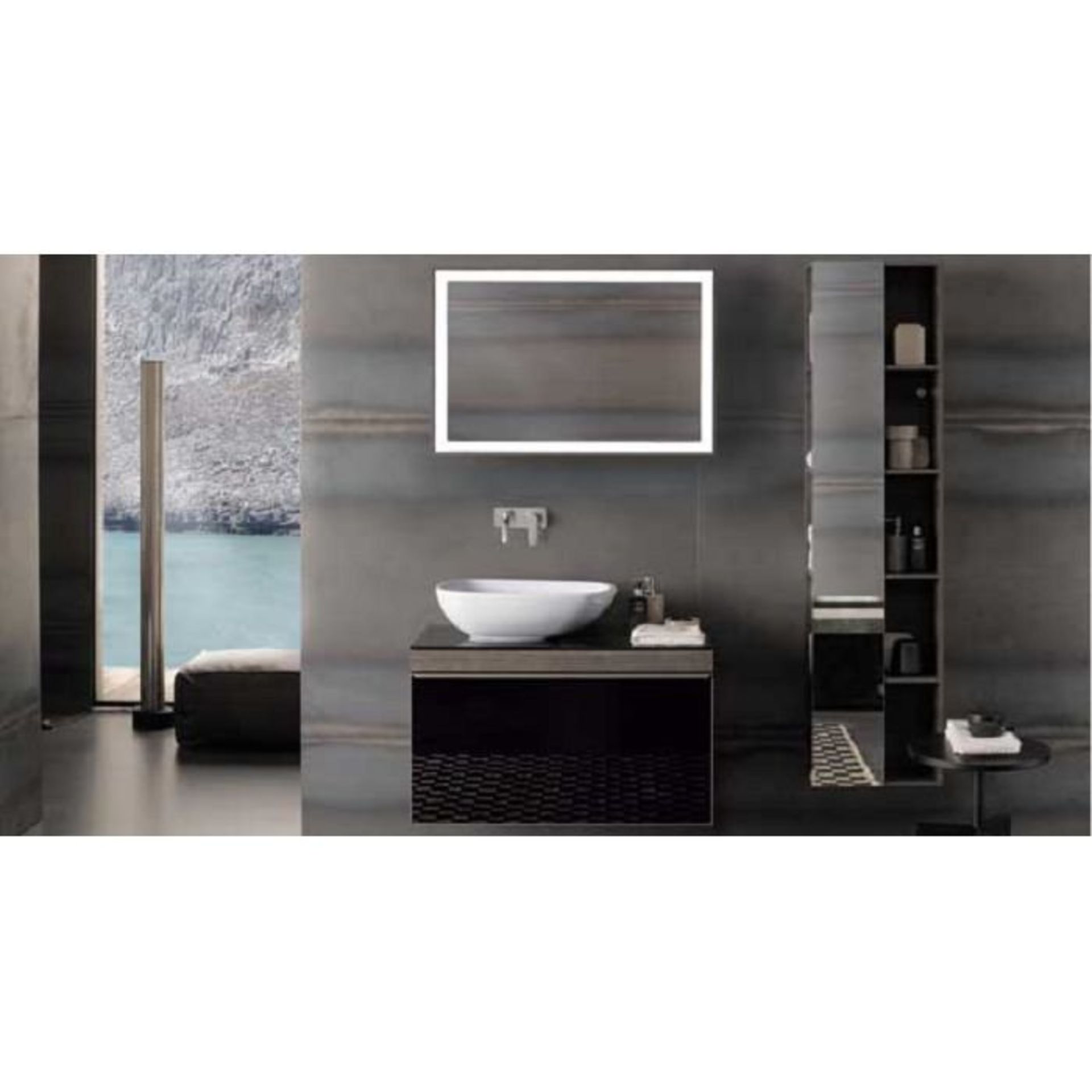 (RR33) KERAMAG CITTERIO Mirror. RRP £666.95. in the mirror surface light in the form of an LE... (