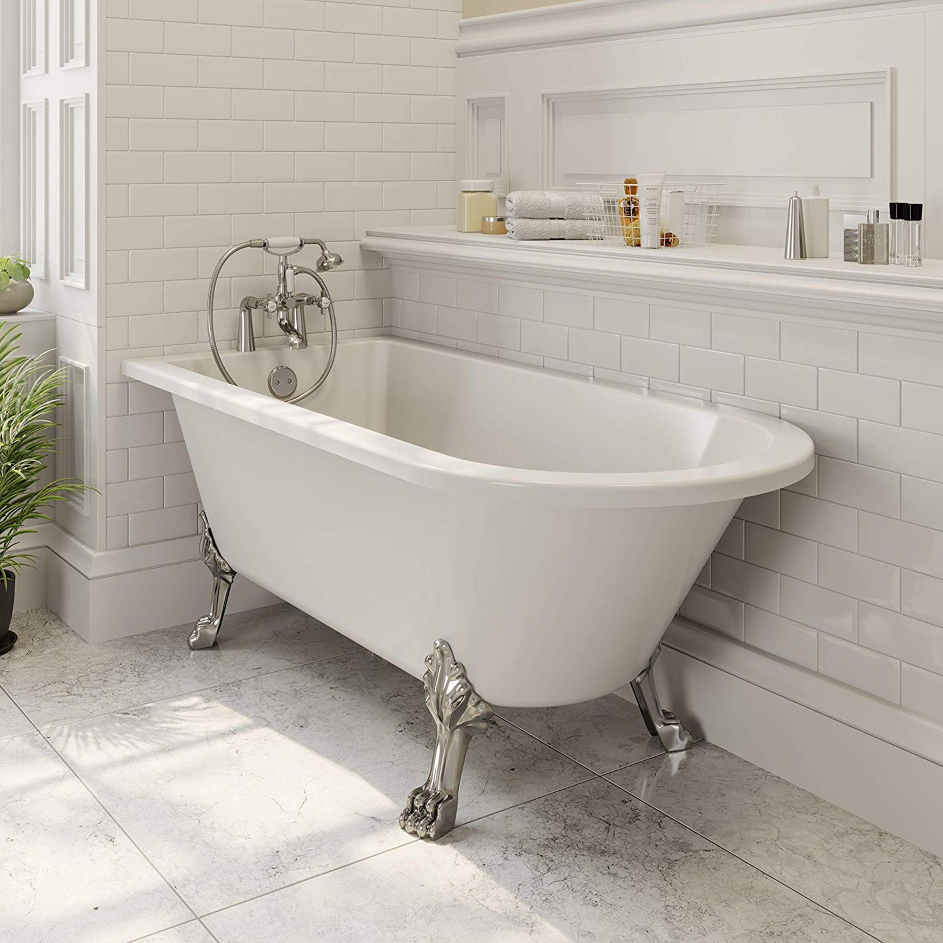 (RR14) 1700x800mm Traditional Freestanding Bath Roll Top Single Ended Ball Feet. RRP £799.99. ... (