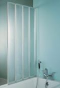 (QP112) Nile Straight 4 panel Folding bath screen. RRP £174.99. This folding bath screen has b... (