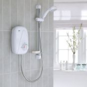 (QP224) Mira - Vigour Manual Power Shower - White & Chrome. Control the flow and