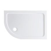 (XX141) 1200x800mm Offset Quadrant Ultra Slim Stone Shower Tray - Left. RRP £343.99. Low prof...