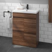 600mm Trent Walnut Effect Double Door Sink Cabinet - Floor Standing. RRP £499.99.COMES COMPLE...