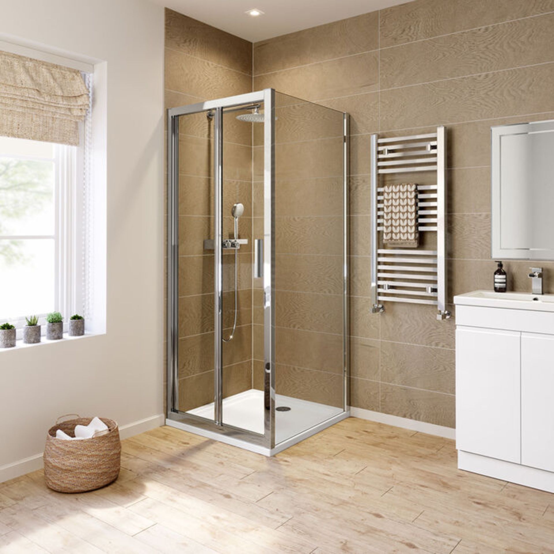 Twyfords 700x700mm - 6mm - Elements EasyClean Bi Fold Door Shower Enclosure. RRP £499.99 6mm ... - Image 3 of 3