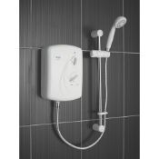 (QP108) TRITON ENRICH WHITE 9.5KW MANUAL ELECTRIC SHOWER. A great value unit that is easy