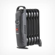 (H189) 6 Fin 800W Oil Filled Radiator - Black Compact yet powerful 800W radiator with 6 oil-fi...