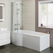 (J9) 1500x800mm - Left Hand P-Shaped Bath with Screen & Front Panel (Excludes End Panel). RRP ?...