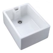 (QP222) RAK Ceramics Classic Belfast 1 Bowl White Fire Clay Ceramic Kitchen Sink - 595 x  (QP222)