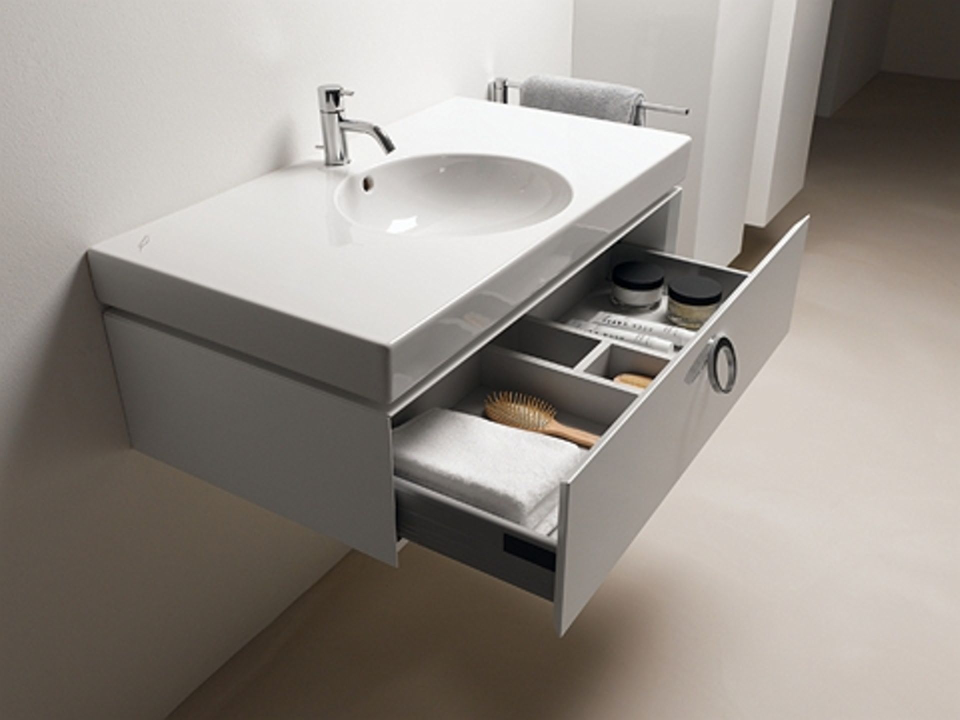 (XL90) Keramag Preciosa II Vanity Unit. RRP £1,020.99. Comes complete with basin. White high g...( - Image 3 of 5