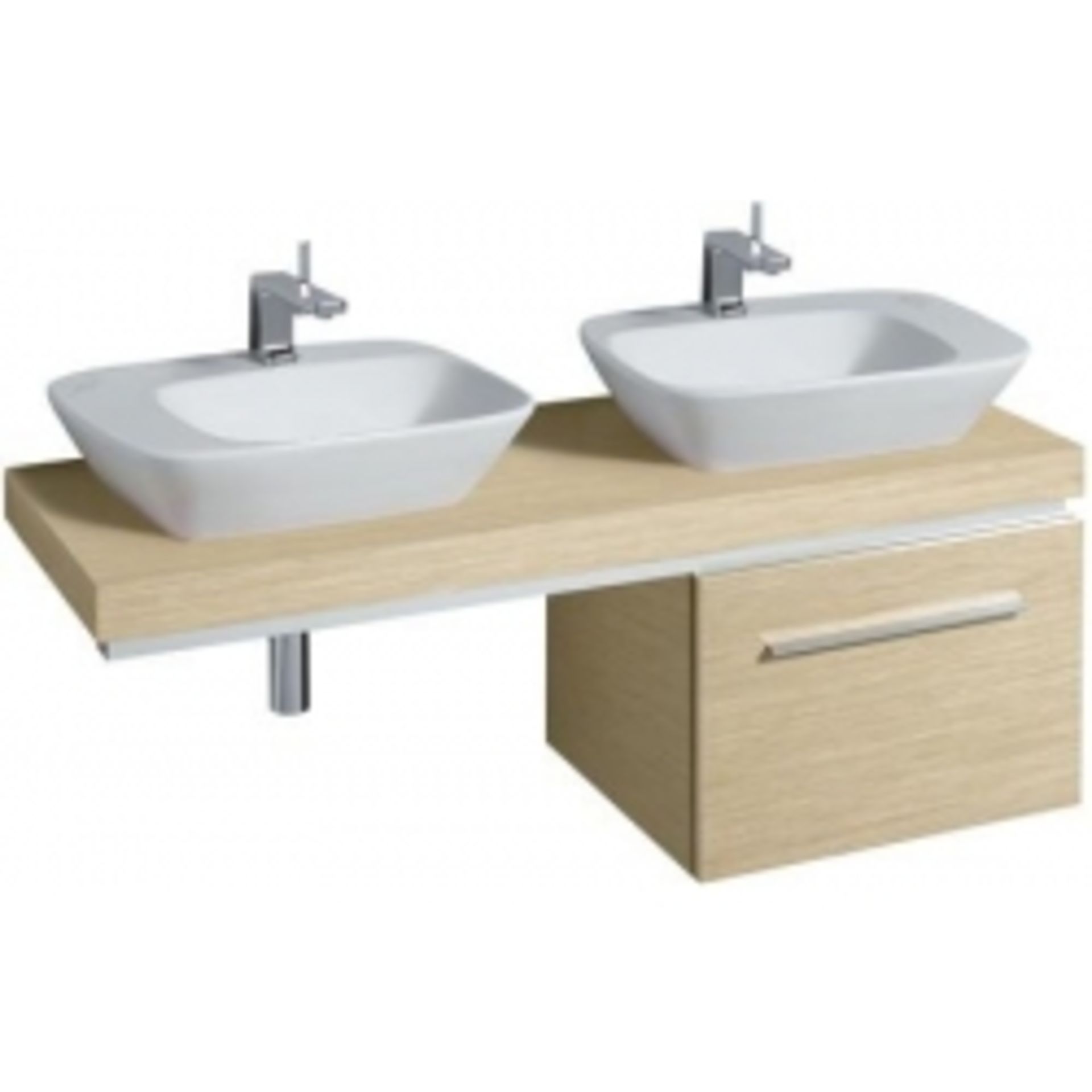 (PC7) 1000mm Keramag Silk Wall Hung Oak Basin Unit. RRP £981.99. .Comes complete with basin. ...( - Image 3 of 3