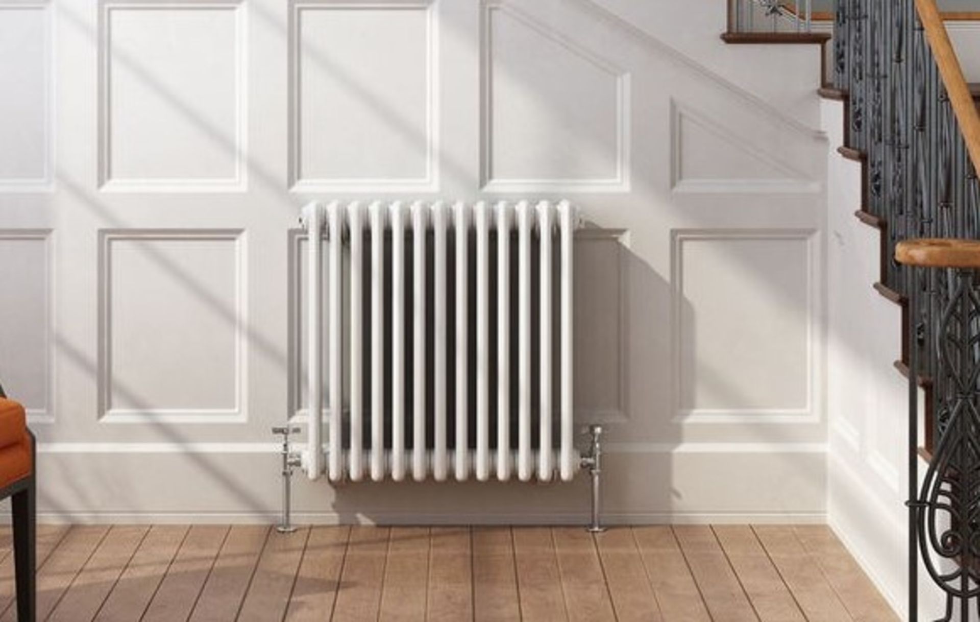 (XL40) 600x628mm White Double Panel Horizontal Colosseum Traditional Radiator. RRP £344.99.For...(