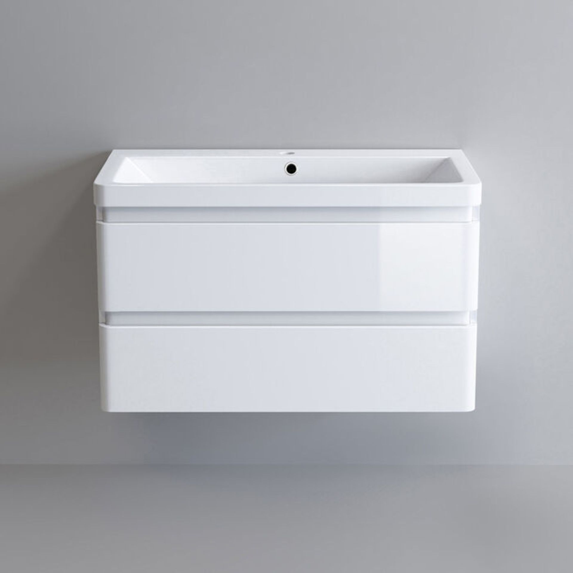 (PC8) 800mm Denver Gloss White Built In Sink Drawer Unit - Wall Hung. RRP £699.99. Comes compl...( - Image 5 of 5