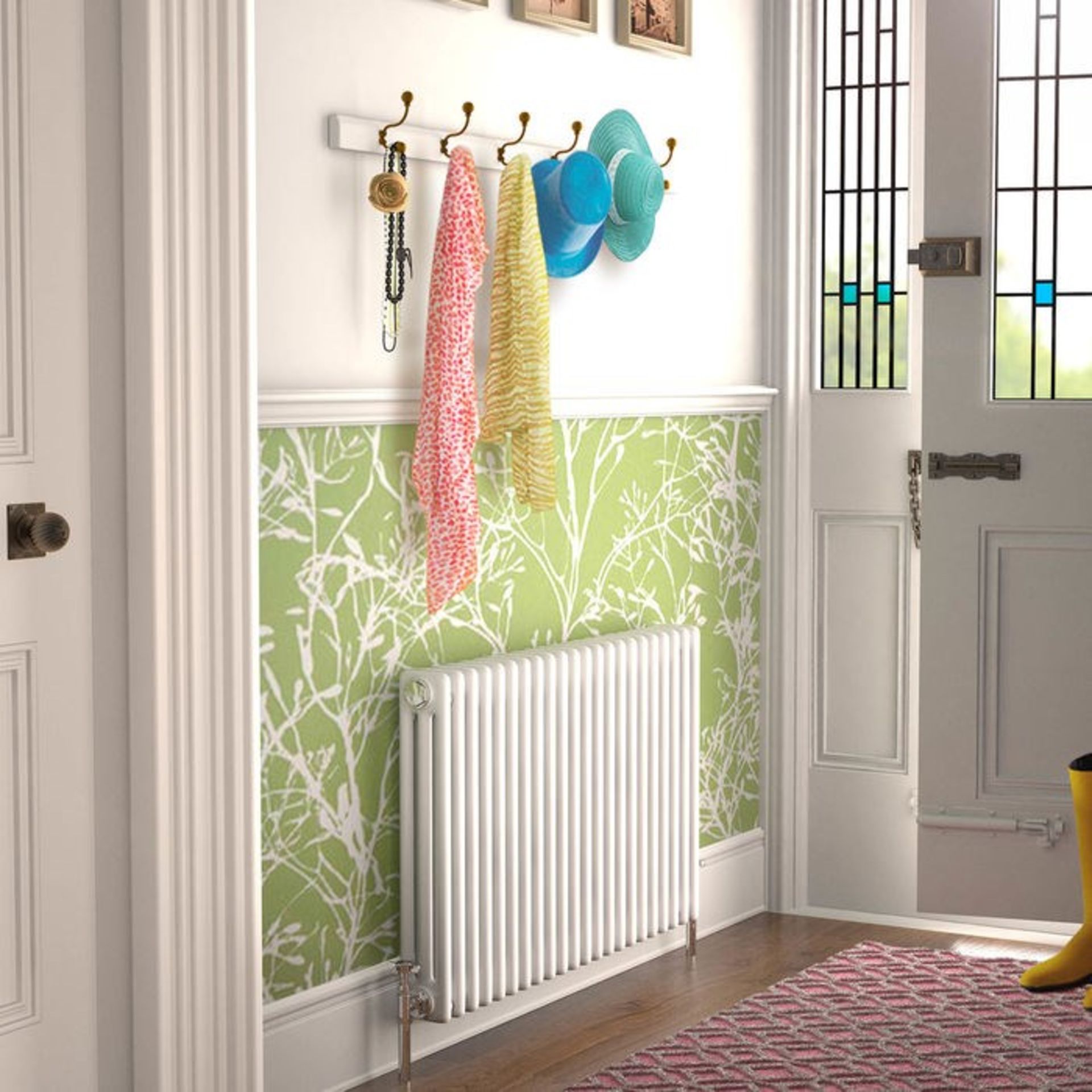 (XL41) 600x1042mm White Double Panel Horizontal Colosseum Traditional Radiator. RRP £441.99.Ma...( - Image 2 of 2